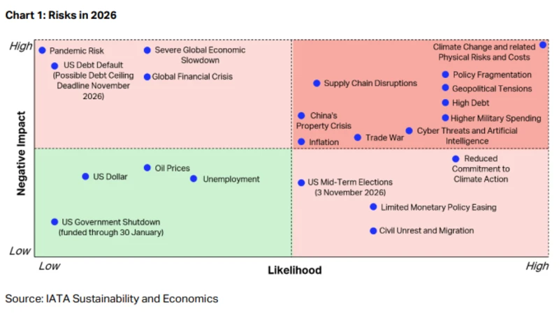 Riesgos aéreos según la IATA. Foto: IATA